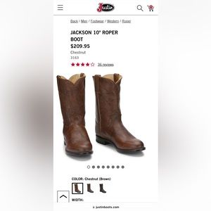 Justin boots- my son wore to a rodeo once in Jackson and never wore again.